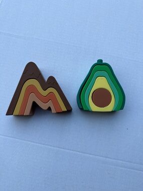 Silicone Mountain Stacker & avocado Developmental Toys